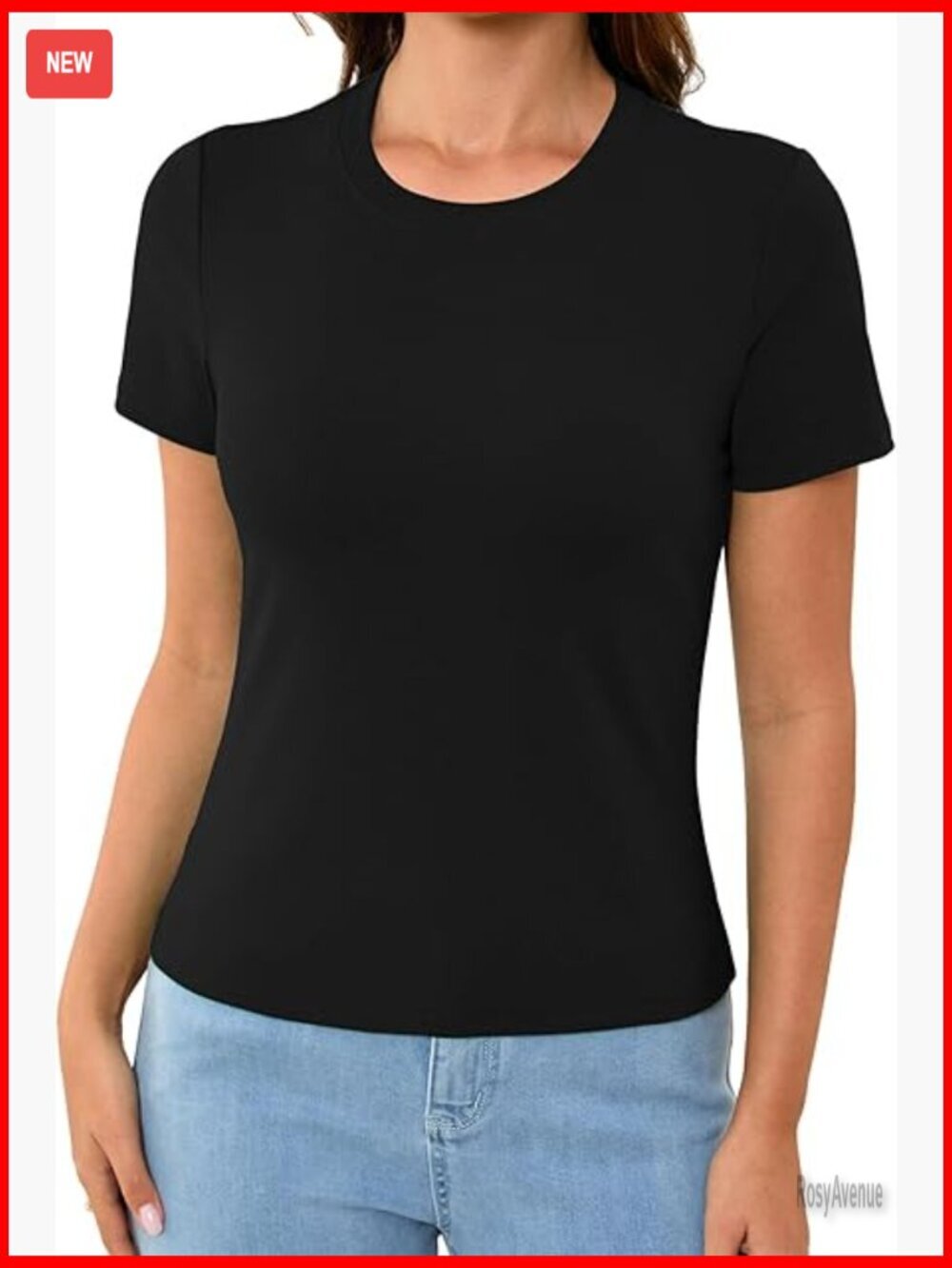 Cotton Ribbed Short Sleeve Crewneck Slim Fit T-Shirt
